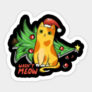 Christmas Cat Santa Wasn't Meow Magnet