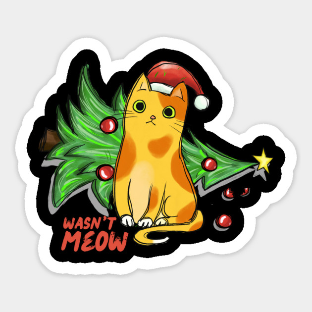 Christmas Cat Santa Wasn't Meow Magnet by The WYLD Tribe