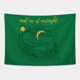 meet me at midnight - gold Tapestry