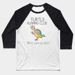 Turtle Running Club, Funny Turtle Running Baseball T-Shirt