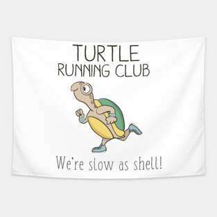 Turtle Running Club, Funny Turtle Running Tapestry