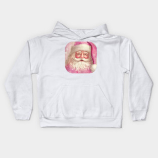 Retro Vintage Pink Santa Claus Kids Hoodie