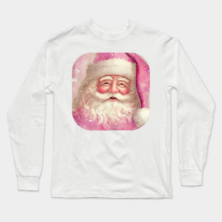 Retro Vintage Pink Santa Claus Long Sleeve T-Shirt