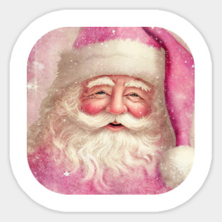 Retro Vintage Pink Santa Claus Sticker