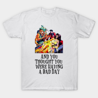 Sci-fi Alien Bad Day Comic Tee T-Shirt