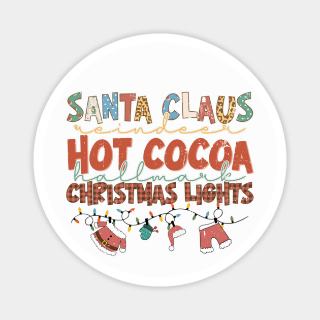 Santa Reindeer Hot Cocoa Christmas Lights Magnet by The WYLD Tribe