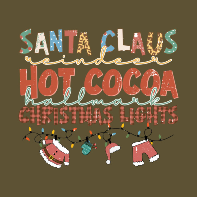 Santa Reindeer Hot Cocoa Christmas Lights by The WYLD Tribe