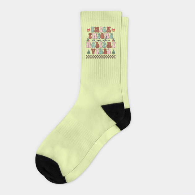 Thick thighs and holiday vibes Socks by The WYLD Tribe