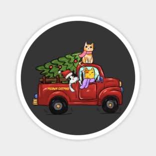 Cat Christmas Tree Gifts Magnet