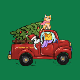 Cat Christmas Tree Gifts T-Shirt