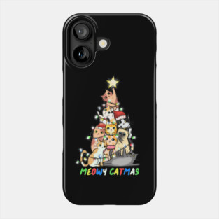 Meowy Catmas Cat Christmas Tree Phone Case