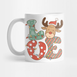 Love Reindeer Christmas Lights Mug