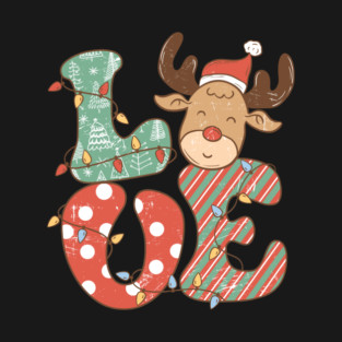 Love Reindeer Christmas Lights T-Shirt