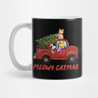 Meowy Catmas Cats Christmas Tree Trip Mug