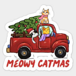 Meowy Catmas Cats Christmas Tree Trip Sticker