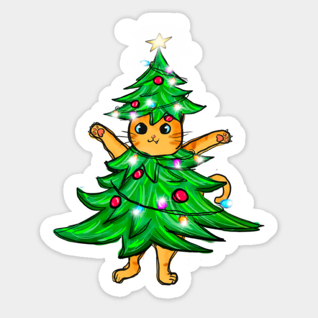Cat Christmas Tree Magnet by The WYLD Tribe