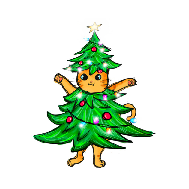 Cat Christmas Tree by The WYLD Tribe
