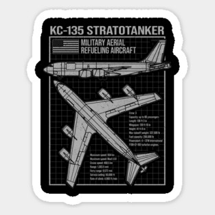 KC-135 Stratotanker Blueprint Sticker