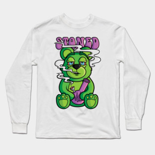 Stoned Weed Bear Long Sleeve T-Shirt