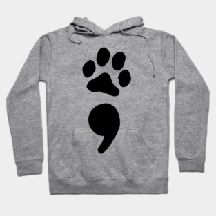 semicolon paw print (black) Hoodie