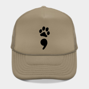 semicolon paw print (black) Hat