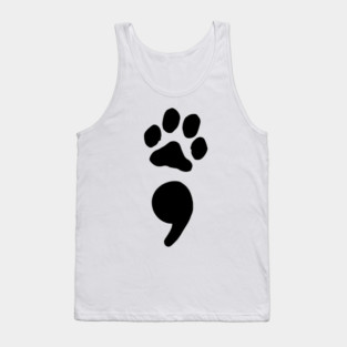 semicolon paw print (black) Tank Top