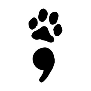 semicolon paw print (black) T-Shirt