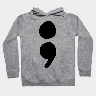 semicolon (black) Hoodie