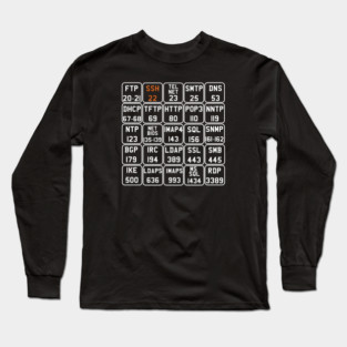 Hacker Port Numbers V2 Updated Long Sleeve T-Shirt
