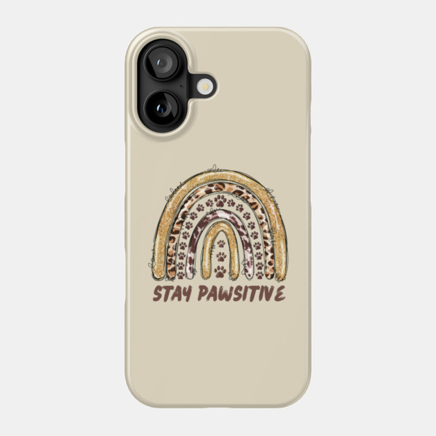 Stay Pawsitive Cheetah Leopard Print Rainbow Phone Case by The WYLD Tribe