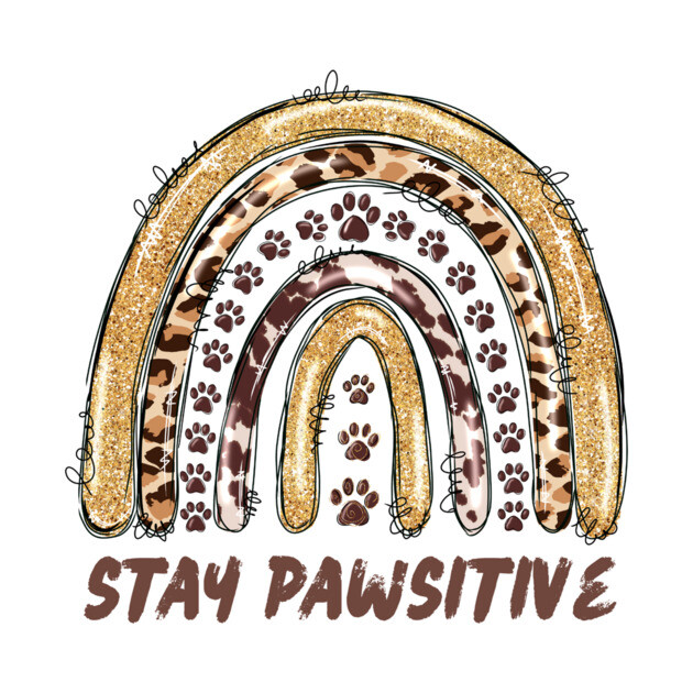 Stay Pawsitive Cheetah Leopard Print Rainbow by The WYLD Tribe
