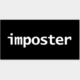 Imposter Minimal White Text Typography Posters and Art