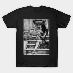 Make the song go on, 2022, 50-70cm, graphite crayon on paper T-Shirt