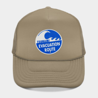 road sign tsunami (round, bolts) Hat