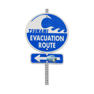 road sign tsunami (left arrow) T-Shirt