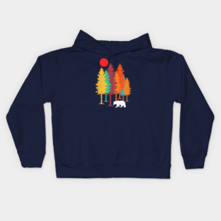 colorful trees Kids Hoodie