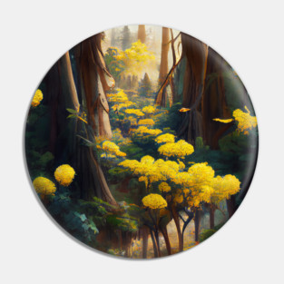Yellow Flowers In Forest Pin