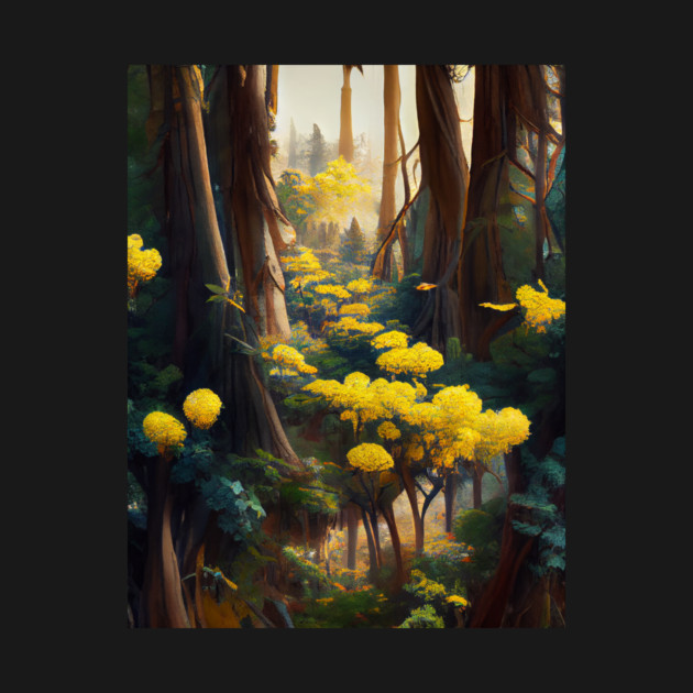 Yellow Flowers In Forest by yangho