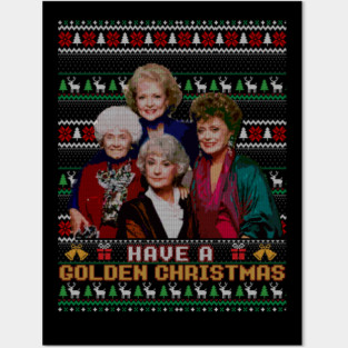 golden christmas Posters and Art