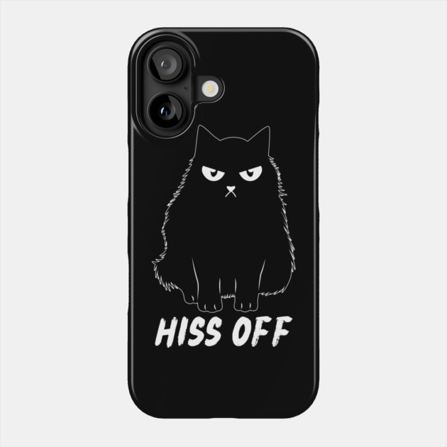 Hiss Off Cat Doodle Design Phone Case by The WYLD Tribe
