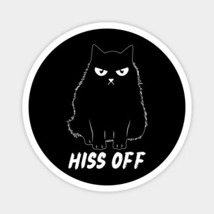 Hiss Off Cat Doodle Design Magnet