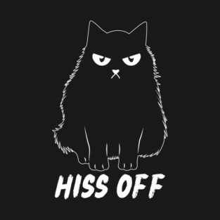 Hiss Off Cat Doodle Design T-Shirt