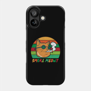 Retro Smoke Meowt Cat Meow Marijuana Phone Case