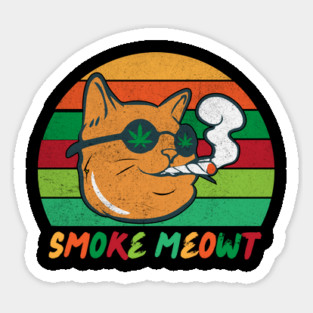 Retro Smoke Meowt Cat Meow Marijuana Magnet