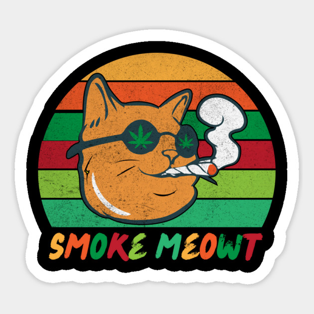Retro Smoke Meowt Cat Meow Marijuana Magnet by The WYLD Tribe