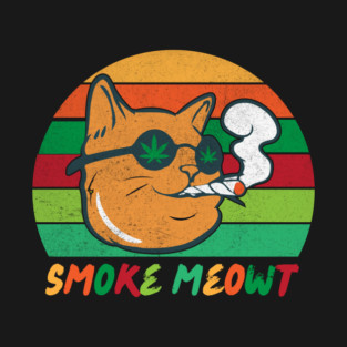 Retro Smoke Meowt Cat Meow Marijuana T-Shirt