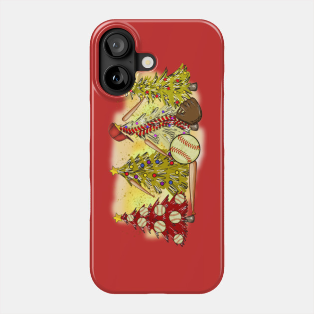 Baseball Christmas Trees Xmas Gift Phone Case by The WYLD Tribe