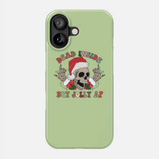 Dead Inside But Jolly AF Christmas Skull Goth Santa Xmas Gift Phone Case