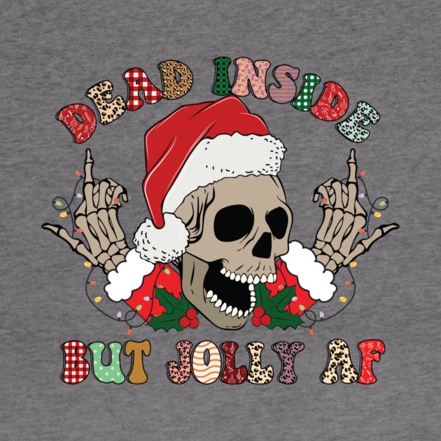 Dead Inside But Jolly AF Christmas Skull Goth Santa Xmas Gift by The WYLD Tribe