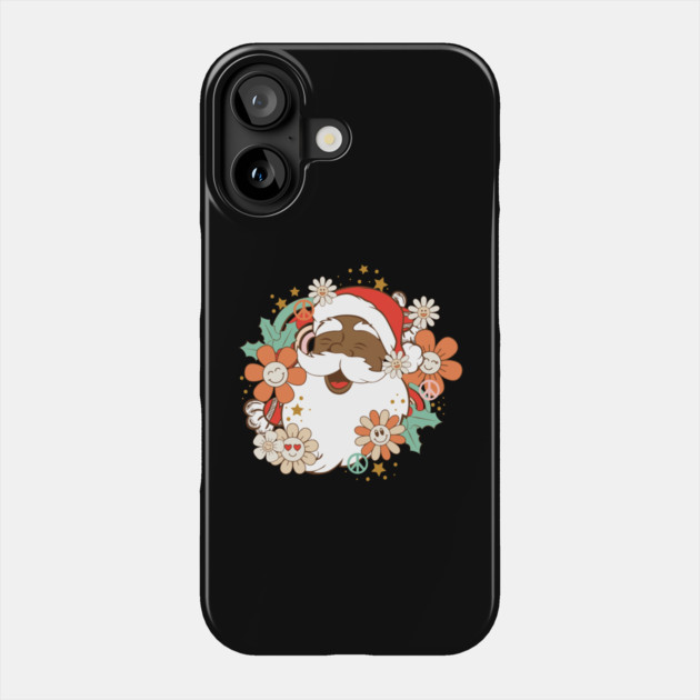 African American Retro Santa Claus Christmas Phone Case by The WYLD Tribe